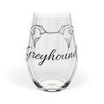 Load image into Gallery viewer, Greyhound Ears Stemless Wine Glass