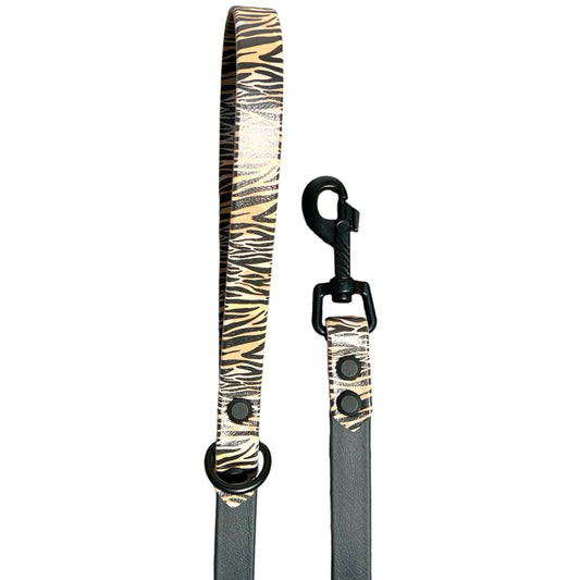 4' Zebra & Black Leash