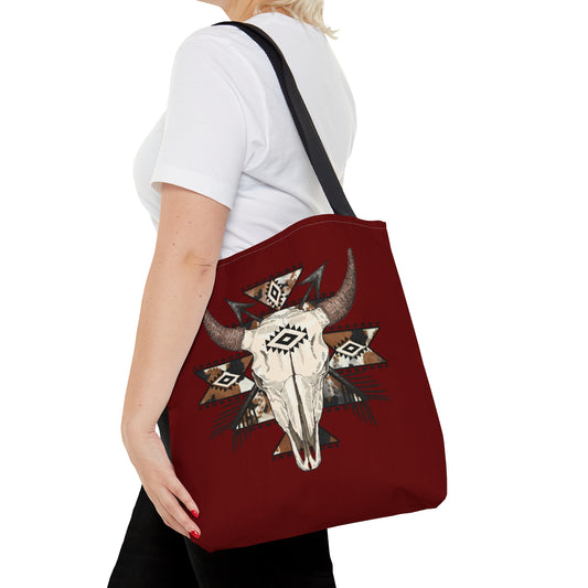 Western Aztec Skull Tote Bag