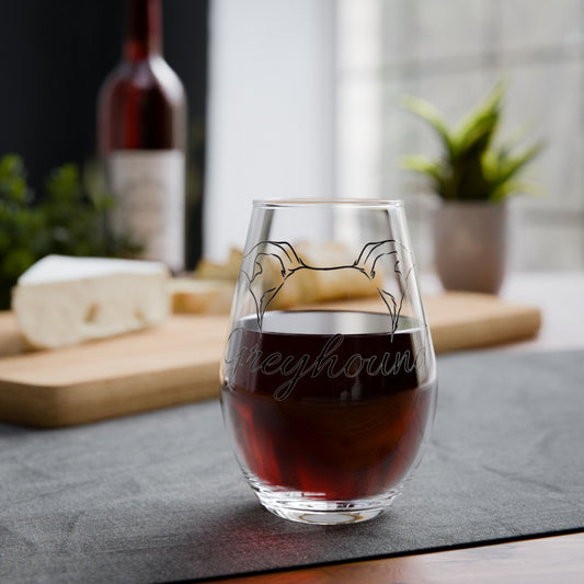 Greyhound Ears Stemless Wine Glass