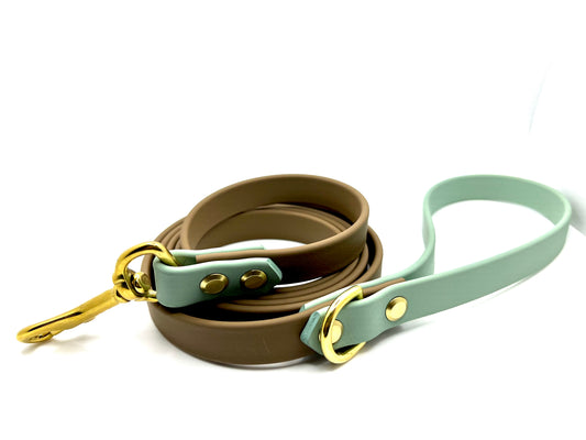 6' Biothane Leash Coyote Tan & Sage Green