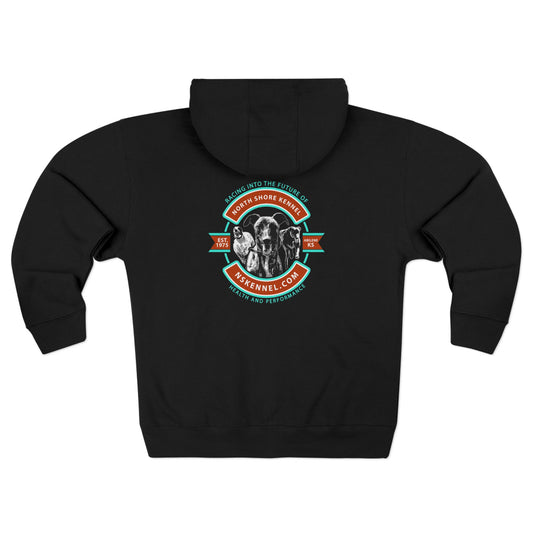 North Shore Zip Hoodie- Turquoise & Rust