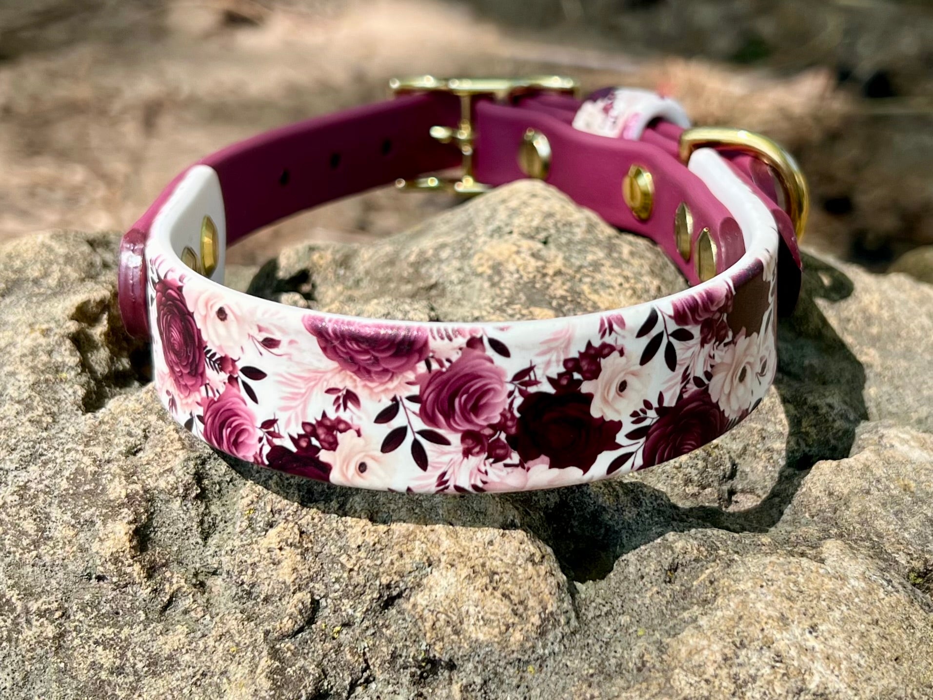 Cabernet Blossom Dog Collar