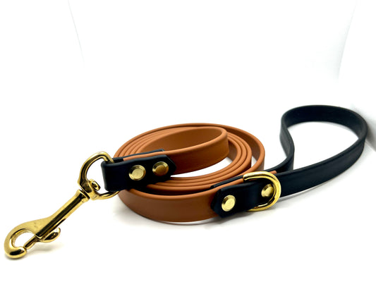 6' Biothane Leash Caramel & Black