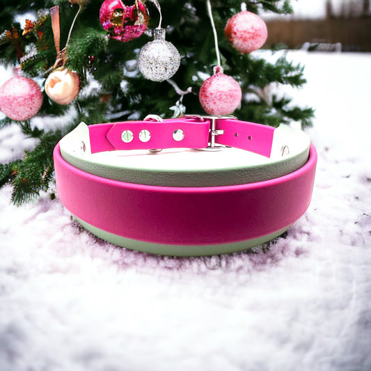 17 1/2-20" Magenta & Sage Green Collar