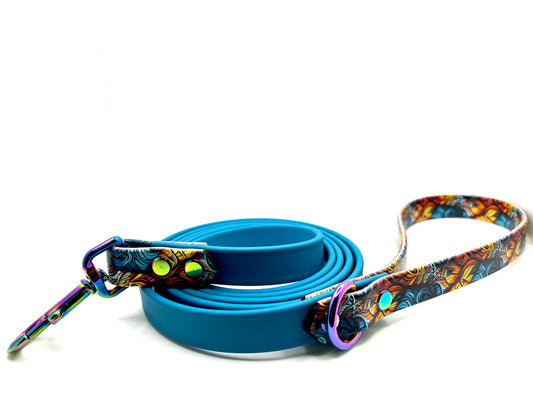 6' Biothane Leash Celtic Aengus & Turquoise