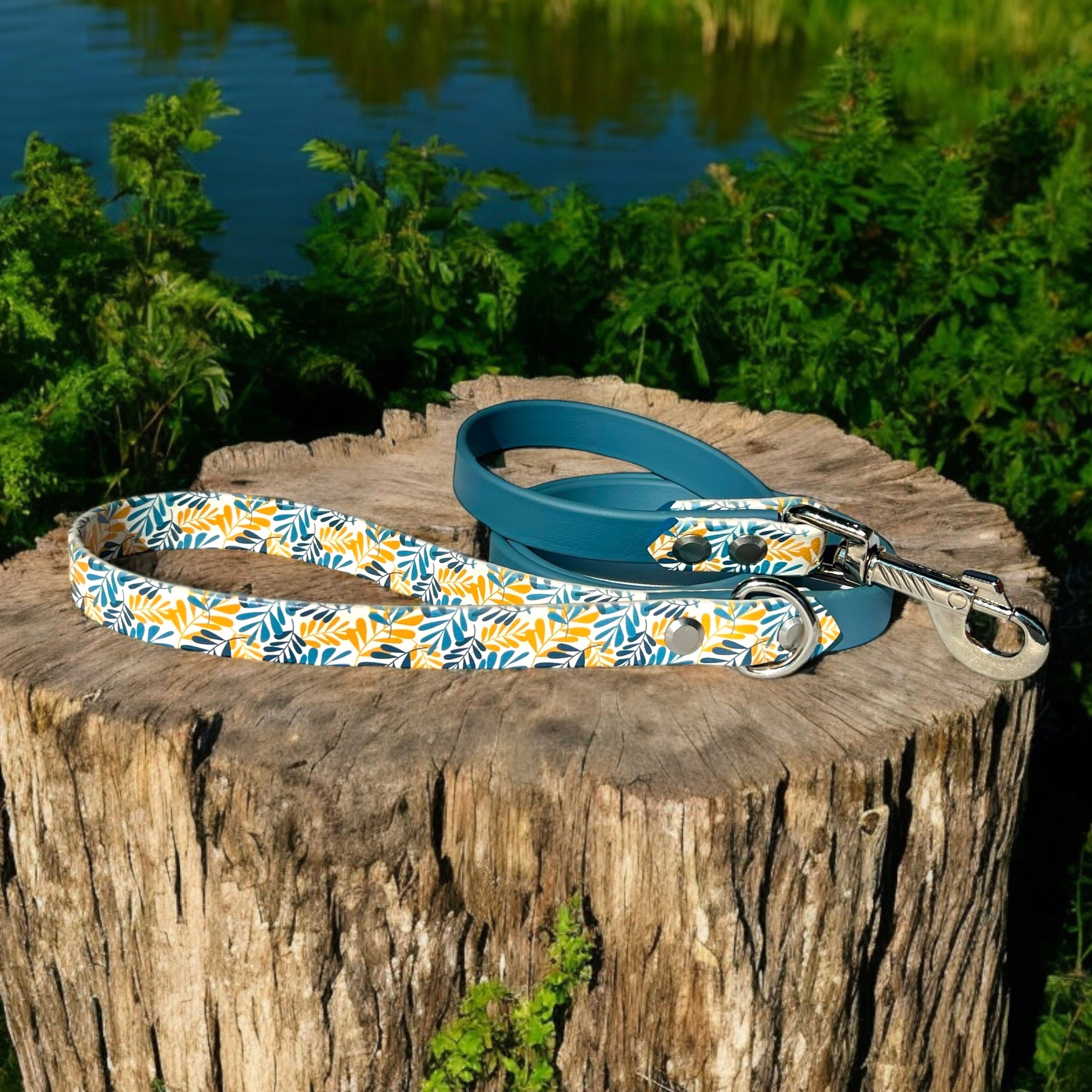 4' Floral & Denim Leash