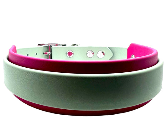 17 1/2-20" Sage Green & Magenta Collar