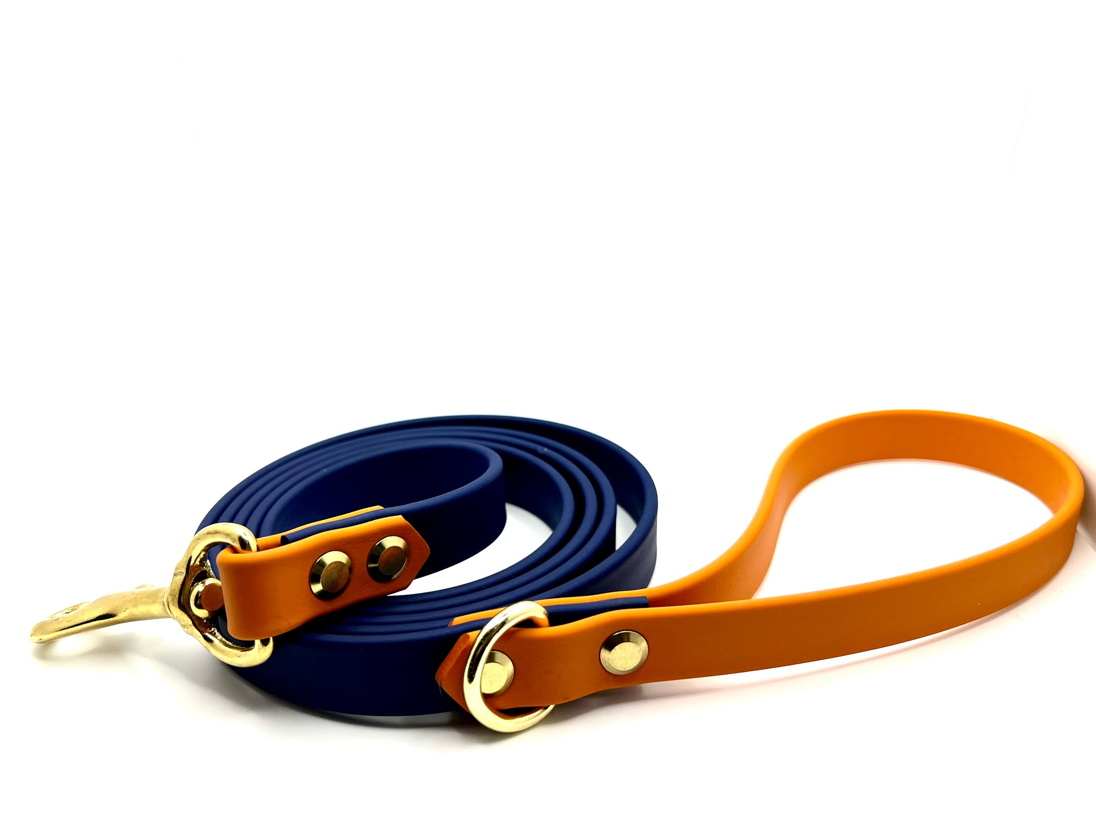 6' Biothane Leash Navy & Burnt Orange