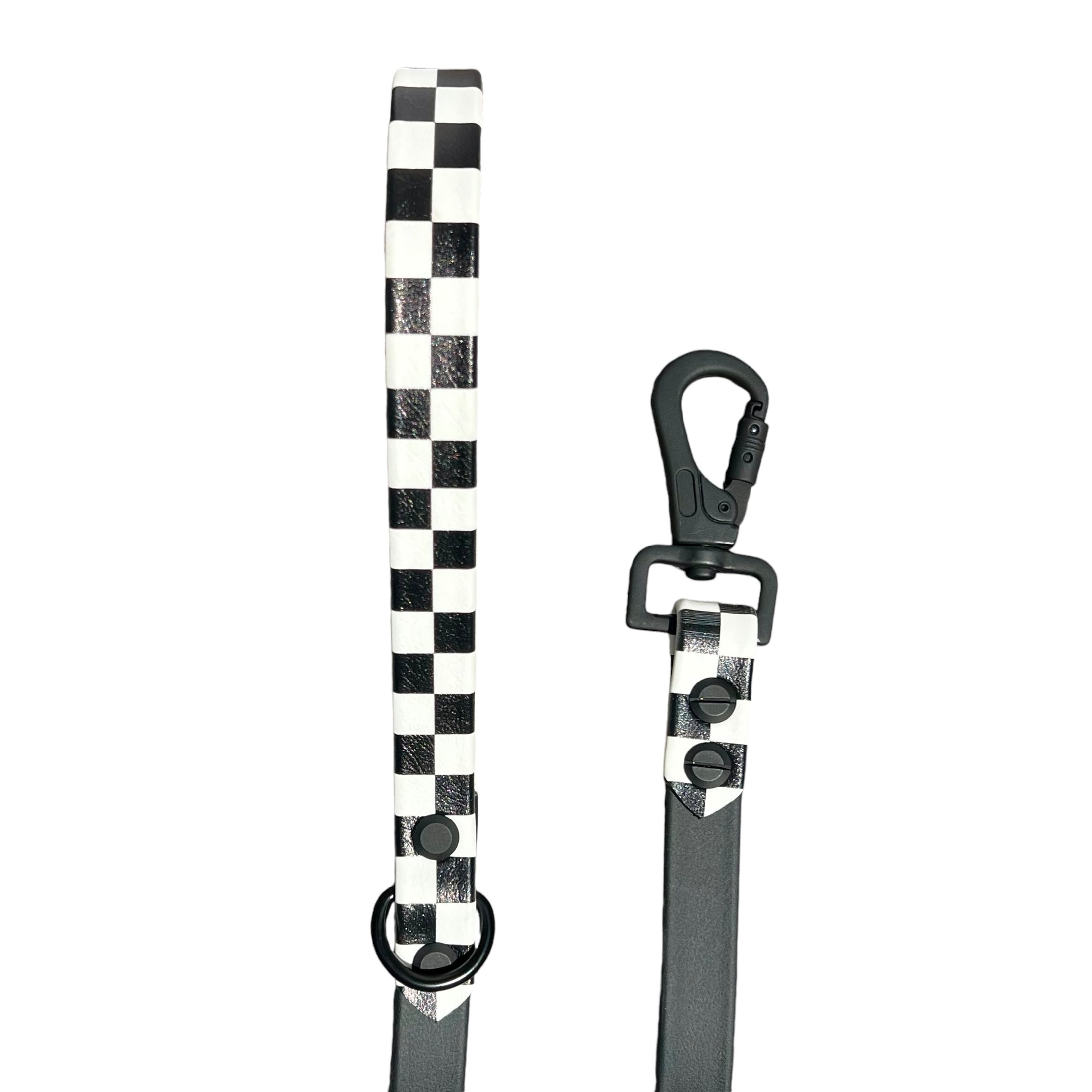 4' Checkered & Black Leash