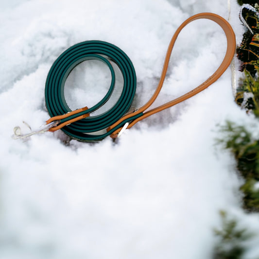 6' Biothane Leash Hunter Green & Caramel