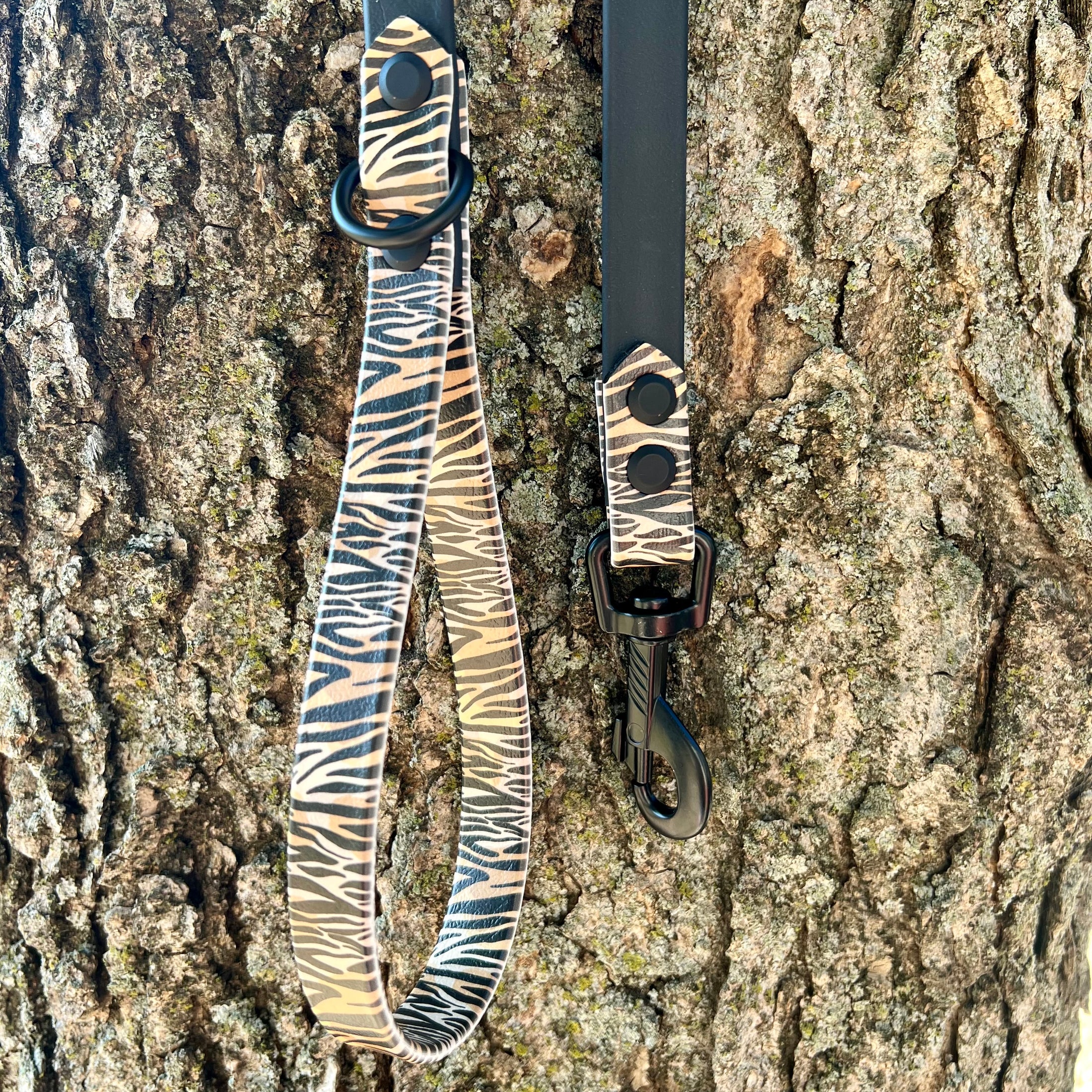 4' Zebra & Black Leash