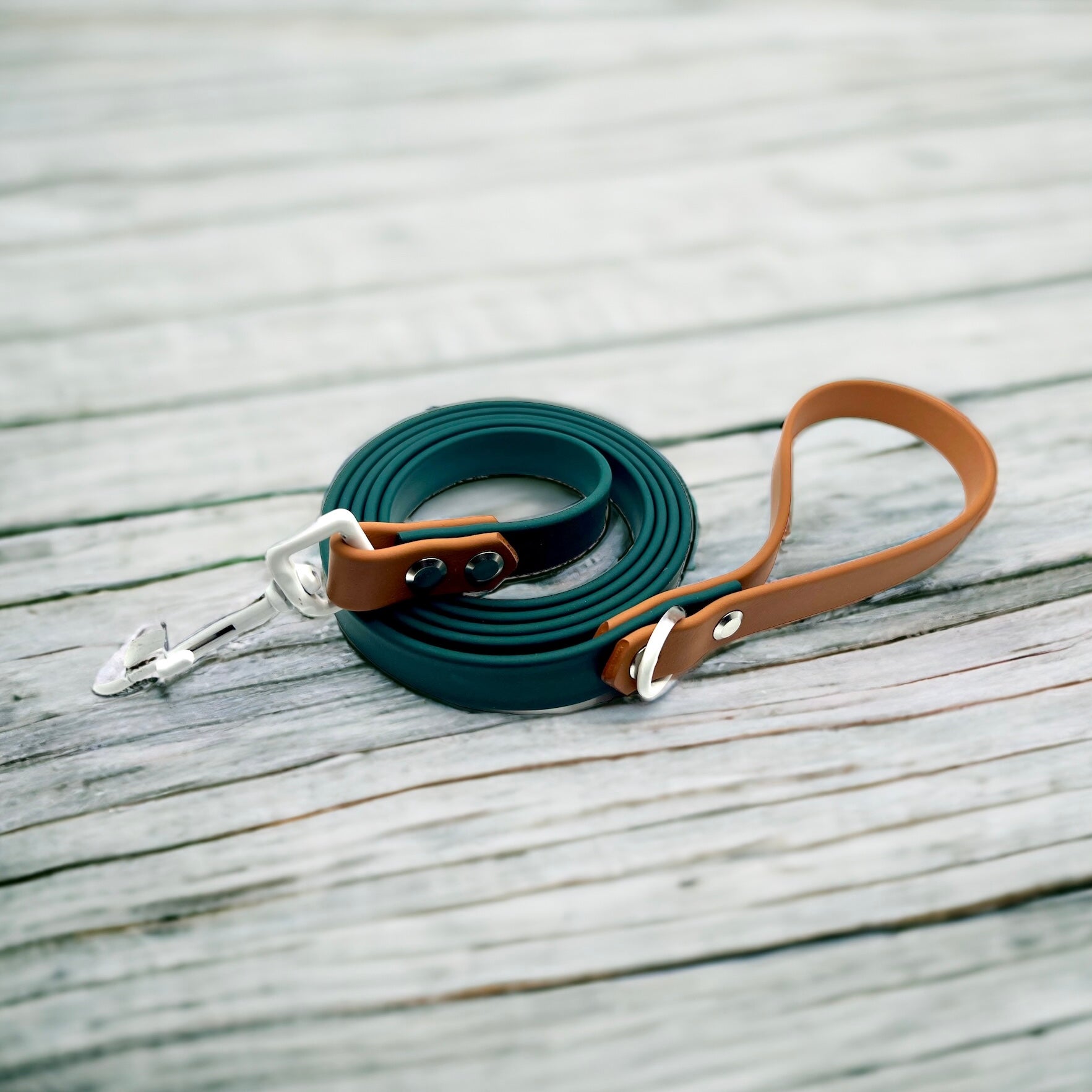 6' Biothane Leash Hunter Green & Caramel