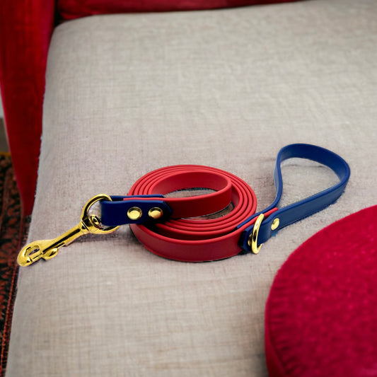 6' Biothane Leash Crimson & Navy