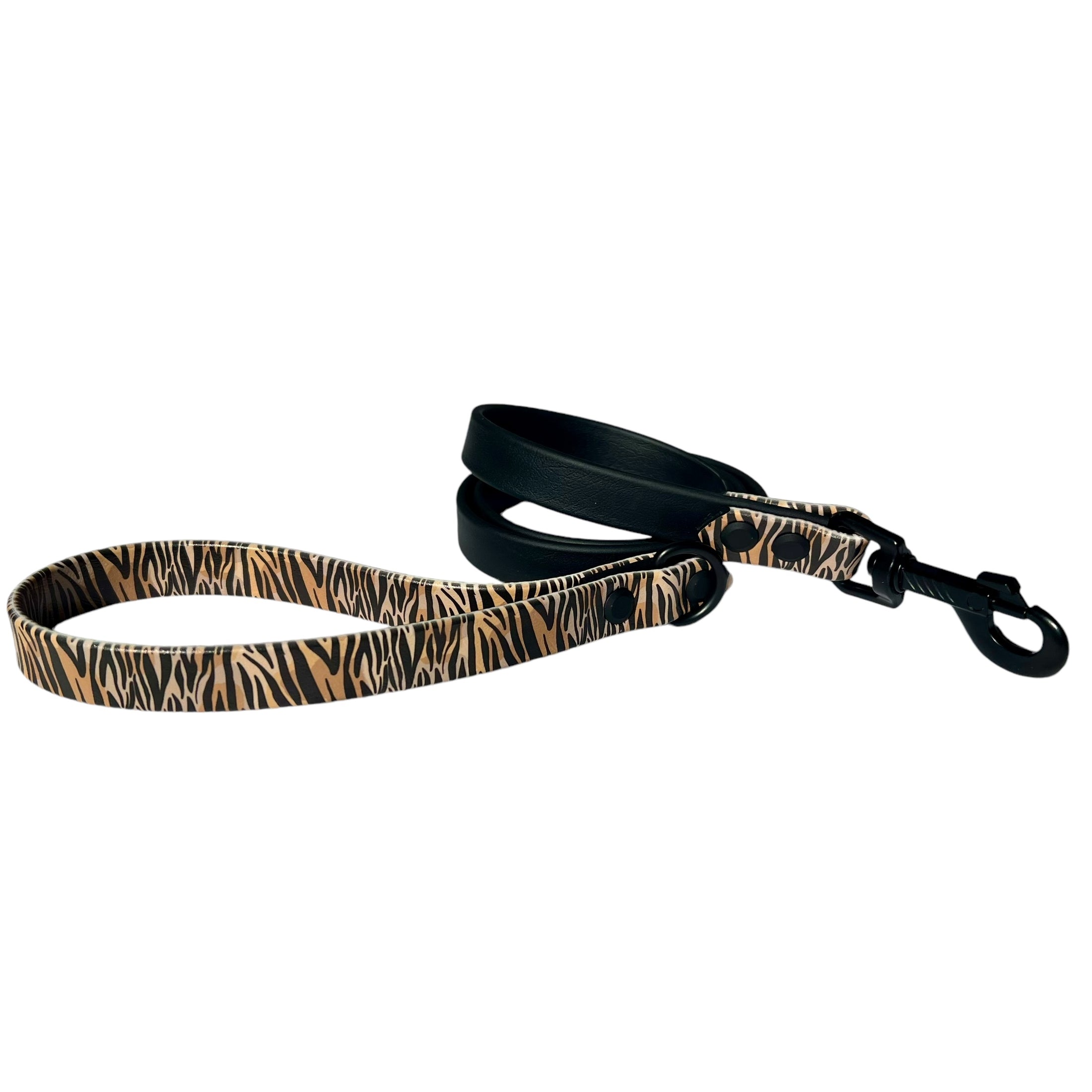 4' Zebra & Black Leash