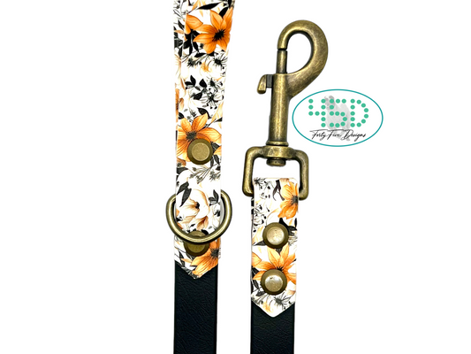 6' Biothane Leash Orange Vintage Botanicals