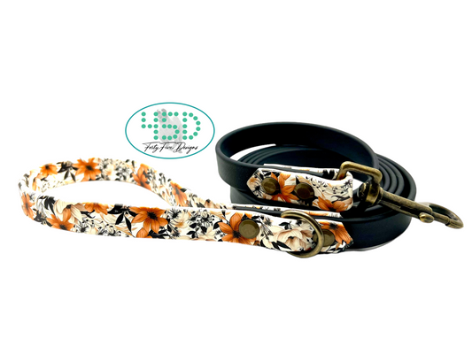 6' Biothane Leash Orange Vintage Botanicals