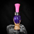 Load image into Gallery viewer, Maple Burl & Purple Epoxy Duck Call
