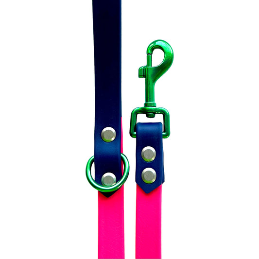 6' Passion Fruit Pink & Navy Leash